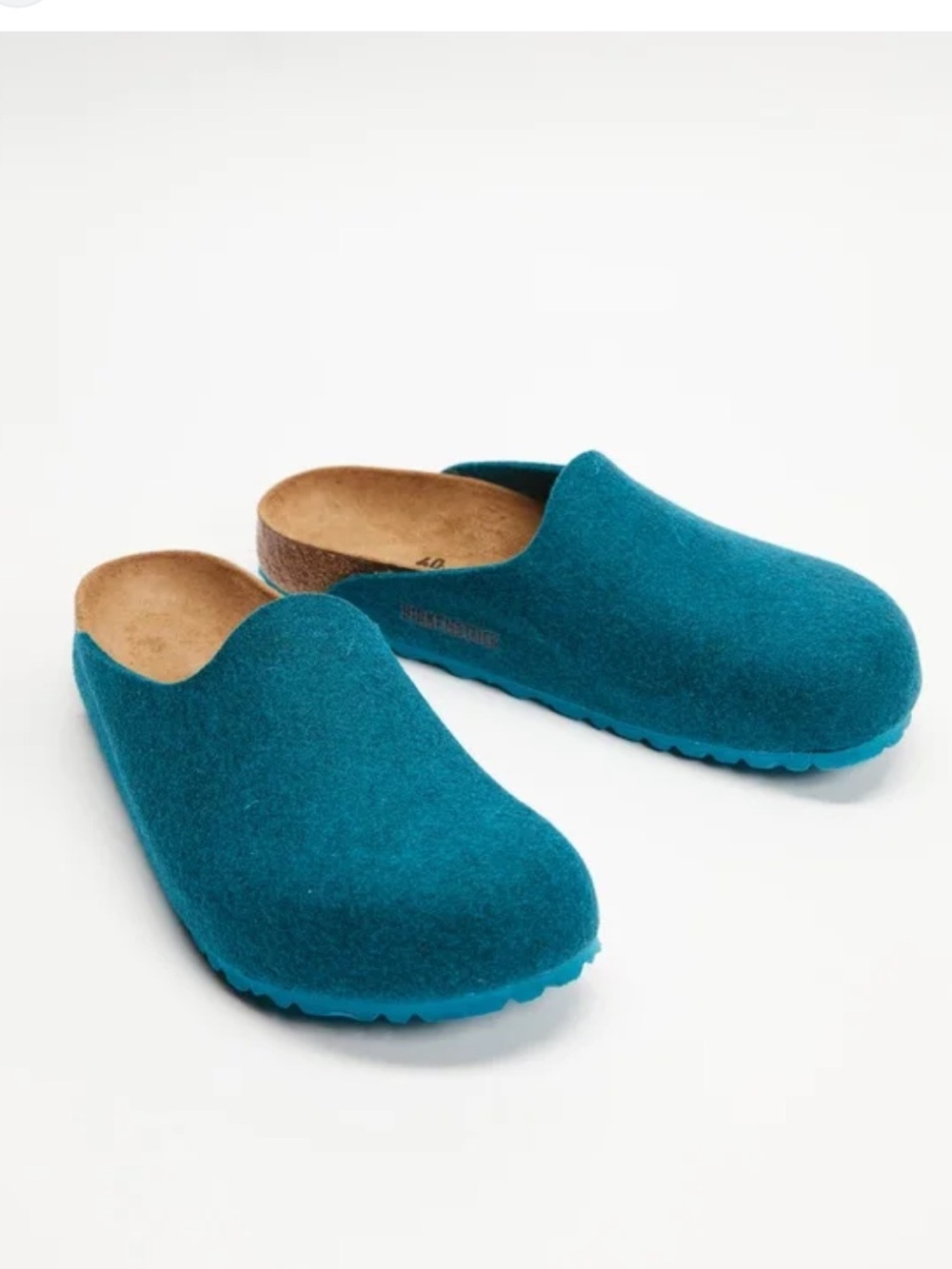 Birkenstock Amsterdam women size 6 Teal Felt Slip-On Clogs
